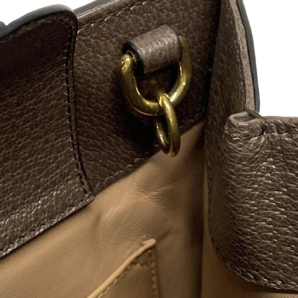 GUCCI Diana Jumbo GG Small Tote Bag 660195 Beige Dark Brown Jacquard Leather - Picture 13 of 15